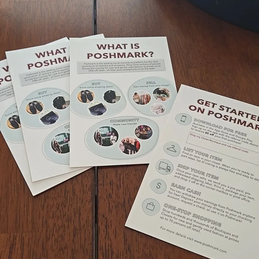 Small Business Poshmark Essentials Cards MARKETING THICK swag postcards